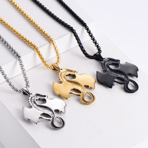 Pendentif nordique unisexe, Song des neiges et <span class=keywords><strong>du</strong></span> feu, collier en forme de Dragon respirant de style Baroque, élément Totem - Product Image 4