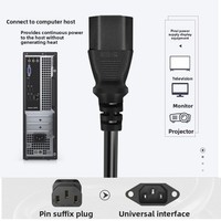 Kabel Adaptor Daya Inti Tembaga Bersertifikasi BS Standar Inggris Tiga-pin Bentuk-L IP11 1.5m yang Disetujui untuk Keamanan, untuk Komputer