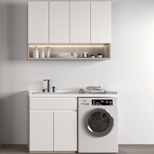 Mueble para <span class=keywords><strong>Lavadora</strong></span> Blanco, Solución de Almacenamiento para Lavandería, Impermeable y Resistente a la Humedad para Uso Doméstico - Product Image 2