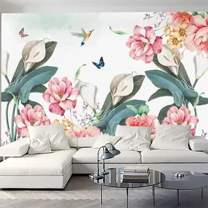 Pflanzen blume Wohnzimmer TV Hintergrund Tapete Vlies Sofa schöne 3D Wandbild