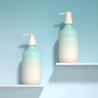 Vente en gros de bouteilles en plastique PET ambrées de 500ml contenant de lotion vide pour bouteille de shampoing liquide de savon