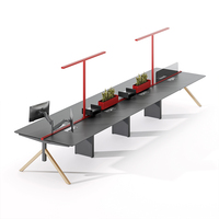 Bureau modulaire moderne 6 places espace ouvert poste de travail en bois mobilier de travail pour le personnel de bureau