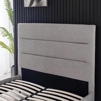 Lit rembourré en velours pour chambre à coucher avec tête de lit haute et rangement relevable