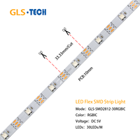 Bande LED adressable WS2812B 30 LED/m - 5V SMD5050 RGB Pixel Light, PCB en cuivre couleur de rêve pour Arduino DIY Rétroéclairage TV Décoration