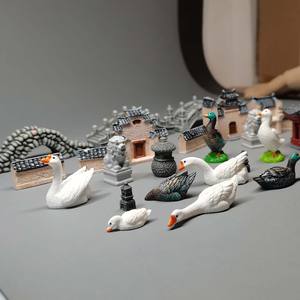 Mini Maison Mousse Terrarium Colline Montagne Pont Oie Résine Artisanat Ornement Cour Chinois <span class=keywords><strong>Fengshui</strong></span> Miniatures Zen Jardin Statue - Product Image 3