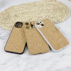 Soft Cork Wood Phone Case Mobile Cover Shell For iPhone 11 12 13 14 15 Pro Max For Father Gift Cellphone Case