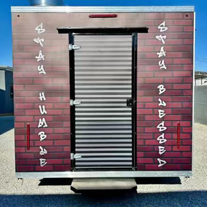 Remorque de camion de restauration mobile en aluminium et fibre de verre, entièrement équipée pour la préparation de burgers, hot-dogs et autres plats rapides - Product Image 5