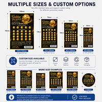 Billets de loterie à gratter personnalisés et cartes à gratter avec revêtement à gratter doré, feuille holographique et finition UV pour les tombolas