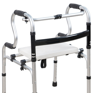 <b>Folding</b> Walking Aid With Seat Lightweight Aluminum Alloy <b>Walker</b> For Elderly And Rehabilitation Support - Product Image 3