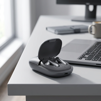 Souris sans fil 2-en-1 avec étui de chargement et écouteurs intégrés, accessoire pour ordinateur portable et de bureau
