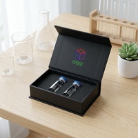 Boîte en carton pour 2 flacons de 3 ml, conception personnalisée, impression d'étiquettes, gaufrage, fermeture magnétique, emballage réutilisable