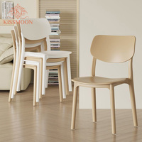 Chaise moderne simple à dossier carré en plastique épaissi empilable pour la maison, la salle à manger, le restaurant, le bar et les loisirs