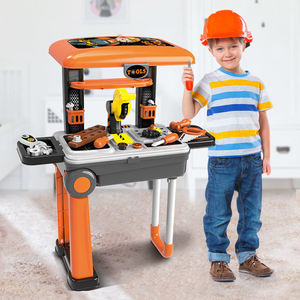 Juego de Juguetes de Plástico 2 en 1 para Juego de Imitación: Banco de Trabajo con Herramientas y Caja de Herramientas con Barra de Arrastre, Regalo para Niños - Product Image 2