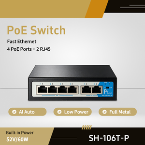 Switch PoE Fast Ethernet de 6 Puertos con IA, IEEE802.3af/at 1.2Gbps, Reinicio Automático, 4KV, para Monitoreo de Cámaras IP - Product Image 3