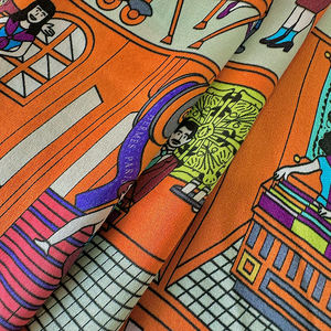 100% <span class=keywords><strong>soie</strong></span> basse quantité minimale <span class=keywords><strong>de</strong></span> commande conception personnalisée 16mm Momme naturel luxe <span class=keywords><strong>mûrier</strong></span> <span class=keywords><strong>soie</strong></span> impression numérique Orange motif abstrait <span class=keywords><strong>au</strong></span> <span class=keywords><strong>mètre</strong></span> - Product Image 2