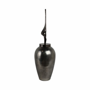 Vaso alto scultoreo in metallo con coperchio per soggiorno e decorazioni per la casa, vaso per fiori per camera da letto, casa e ufficio. - Product Image 3