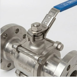 Vanne à boisseau sphérique manuelle en acier inoxydable 3 pièces, classe 300, extrémité à bride, débit plein, vanne industrielle OEM - Product Image 2