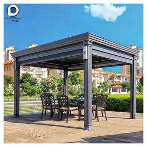 Pergola motorisée automatique en aluminium thermolaqué de haute qualité <span class=keywords><strong>Prima</strong></span>, imperméable, avec panneaux solaires et toit à lames orientables - Product Image 2