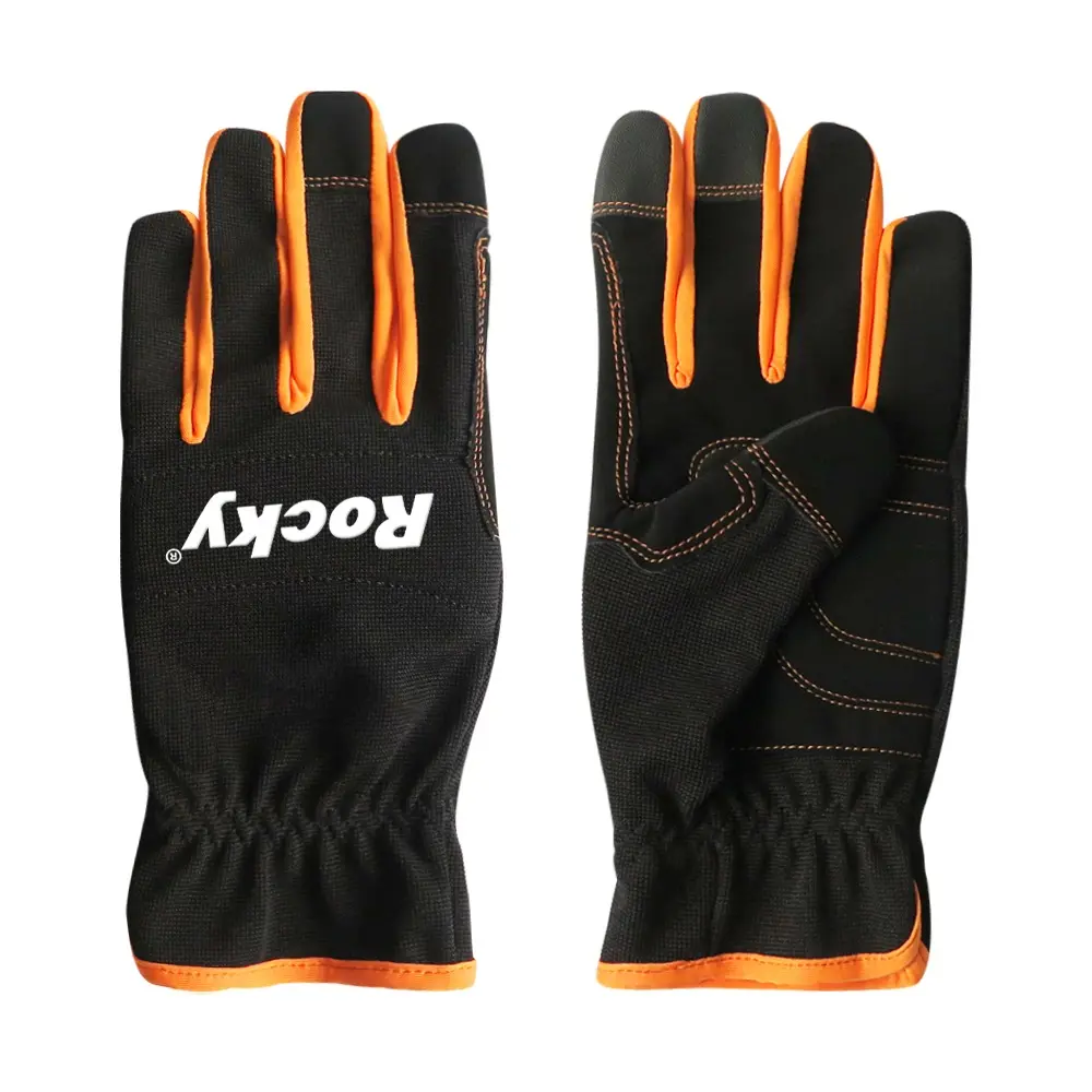 New style OEM Synthetic leather safety labor gloves women men black S M L XL black red working gloves