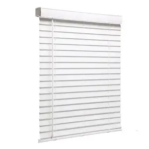 Cordless Corded 2 Inch Pvc Faux Wood Blinds With Customized Valance