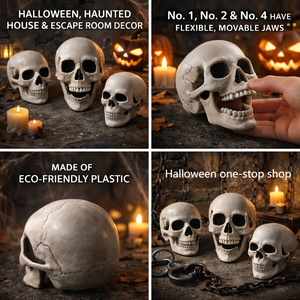 Fournitures d'Halloween, accessoires décoratifs, modèle de crâne humain artificiel, décoration effrayante pour maison hantée, crâne de squelette - Product Image 3
