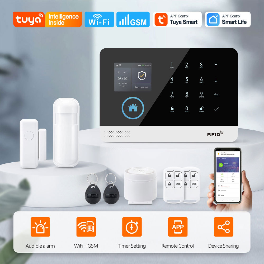 Factory Selling Directly Tuya Smart Home Alarm Kit Wifi GSM Home House Intrusion Alarm System With App Control PST-WG103-4G · image 2