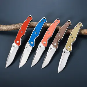 OEM ODM CUSTOM 6029LUC-GV Camping EDC gemstone pet memorial boxes Folding Pocket Knife Outdoor Survival hunting knife