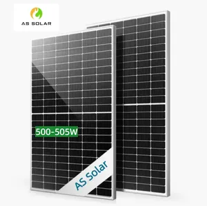 Vente en gros bon marché Panneau solaire 182mm 132 cellules 500Watts 505W Module PV mono demi-cellule bifacial double verre pour système d'énergie solaire