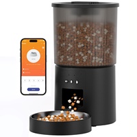 Distributeur automatique intelligent 4L WiFi à double gamelle pour animaux de compagnie avec enregistrement vocal, contrôle par application et minuterie, pour aliments secs (chats et chiens), avec gamelles en acier inoxydable