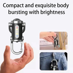 Pocket <b>Small</b> LED Keychain <b>Light</b> Rechargeable Portable Side <b>Light</b> Work <b>Light</b> Emergency Camping Hiking Handheld Mini Flashlight - Product Image 5