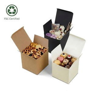 Eco-friendly Custom Logo <strong>Small</strong> Square Kraft Box Bulk - Recycled Cardboard Gift <strong>Boxes</strong> Packaging <strong>for</strong> <strong>Cake</strong> (Black/White/Brown) - Product Image 1