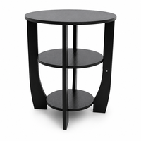 Table d'appoint moderne à 3 niveaux avec cadre en bois courbé et console de rangement multifonction pour salon, hôtel et chambre à coucher