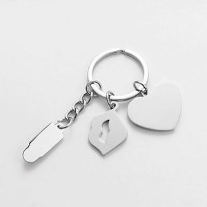 <b>Custom</b> Fashion Sublimation Blanks Keychain Love Heart <b>Lipstick</b> Metal Key Ring Charms Gift Girl Personalize Blank Photo Key Chain - Product Image 6