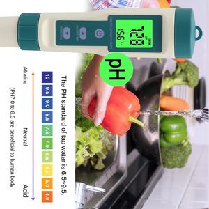 أجهزة تحليل درجة حرارة الماء الرقمية 8 في 1 PH TDS/<span class=keywords><strong>EC</strong></span>/PH/ORP ، أجهزة تحليل درجة حرارة الماء الغنية بالهيدروجين - Product Image 6