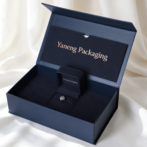 Caja de Joyería Ecológica con Logotipo Personalizado, Rectangular, Magnética, con Tapa Abatible, para Anillos, Pendientes y Colgantes, Venta al Por Mayor del Fabricante - Product Image 1