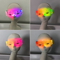 Lunettes LED futuristes lumineuses avec piles bouton remplaçables, lunettes de fête LED à longue autonomie