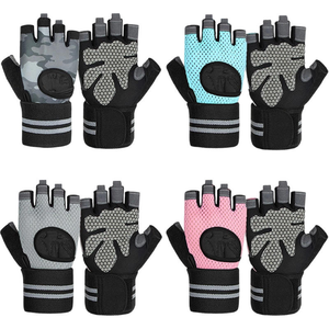 Gants <span class=keywords><strong>de</strong></span> <span class=keywords><strong>sport</strong></span> demi-doigts respirants avec support <span class=keywords><strong>de</strong></span> poignet pour hommes et femmes, idéaux pour le cyclisme en extérieur, l'haltérophilie, l'escalade, et absorbant les chocs - Product Image 5