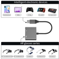 Hub USB C 2 en 1 avec adaptateur de charge PD Type C 100W pour lunettes AR, iPhone, Switch OLED, Steam Deck, iPhone, Samsung