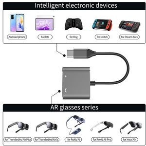 2 in 1 USB C Hub with 100W Type C PD Charging Adapter for AR Glasses iPhone Switch OLED Steam Deck iPhone Samsung - Product Image 5