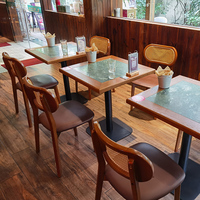 Tables et chaises en bois massif indiennes, restauration, snack-bar, cuisine japonaise, restaurant de nouilles en poudre, table à manger de restaurant