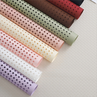 Kertas pembungkus motif bunga berlubang, kertas bungkus dekorasi buket Premium gaya Korea mewah