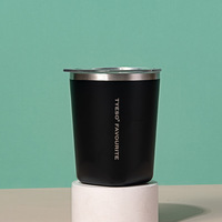 Mug à café simple et portable en acier inoxydable à double paroi isolé sous vide de 300 ml avec couvercle