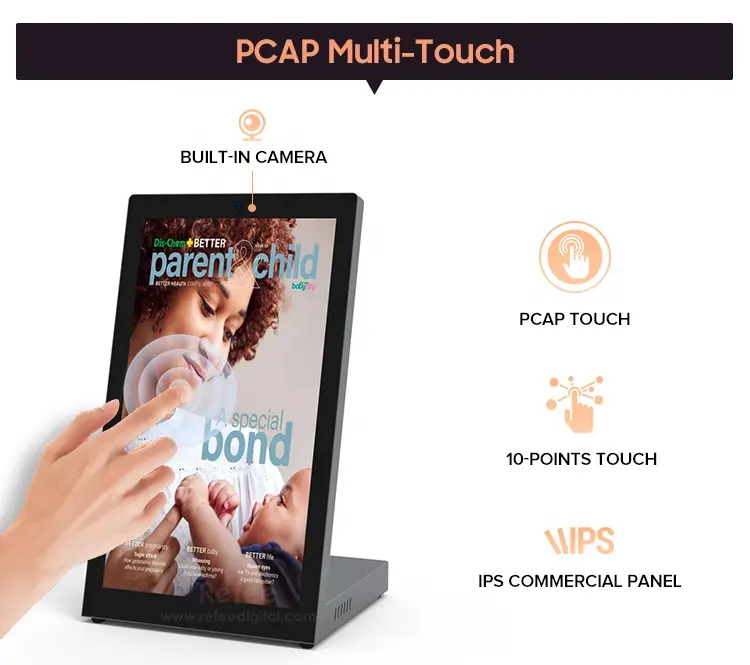 Restaurant Tischplatte Anzeigen Bildschirm anzeige 10 Punkt kapazitiven Touchscreen LCD-Monitor Werbe bildschirm Digital Signage