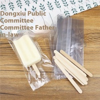 Sac de crème glacée transparent fait main scellé à la machine pour sucettes glacées sorbet 100 pièces emballage personnalisable pour outils de crème glacée