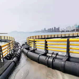 C90m HDPE Offshore <b>Fish</b> Cage System Anti Current <b>Floating</b> Oval Aquaculture Cage Anti-Wave Level 12 Yellow Black for Marine Farm - Product Image 3