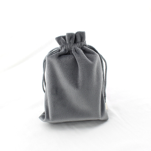 Custom Flannelette Pocket Jewelry Velvet <b>Storage</b> Bag Gift Bag Super Soft High Quality <b>Grey</b> Drawstring Pouch - Product Image 5