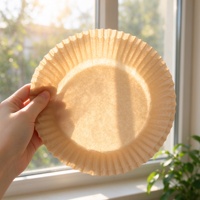 Nicht kräuselnde Einweg-Rundpapiereinlagen für Heißluftfritteusen, hitzebeständig, für Ofen und Heißluftfritteuse