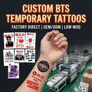 <span class=keywords><strong>Tatuajes</strong></span> <span class=keywords><strong>Temporales</strong></span> Personalizados de Kpop BTS ARMY World Tour 2026 |   Pegatinas Impermeables para Ventiladores |   Directo de Fábrica OEM |   EN71 ASTM CE No tóxico - Product Image 3