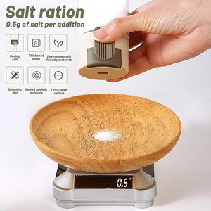 Gelas garam tersegel, toples tekan merica dengan pegangan kuantitatif 0.5g, Dispenser garam kaca untuk lada garam gula - Product Image 5