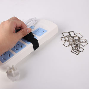 Customized One Side <strong>Hook</strong> <strong>and</strong> <strong>Loop</strong> Buckle Straps Un-naooed Nylon Black White Removable for Home Office Warehouse Storage - Product Image 3